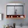 vidaXL Mirror Cabinet Oak and silver MDF with melamine surface, glass - 3 of 4