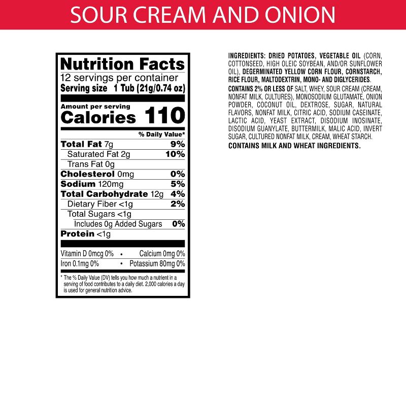 Pringles Snack Stacks Sour Cream &#38; Onion Potato Crisps Chips - 8.8oz/12ct, 6 of 8
