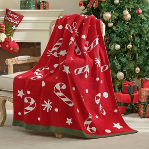 Amelie Home Chenille Knit Throw Blanket, Reversible Christmas Pattern, Cozy Holiday Decor Gift for Bed & Couch - 1 of 4