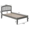 AFI Furnishings Richmond Twin Platform Bed with Open Footboard and Turbo Charger in Grey - 3 of 4