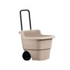 Suncast 15 Gallon Poly Multipurpose Rolling Lawn and Garden Cart, Taupe (2 Pack) - 2 of 3