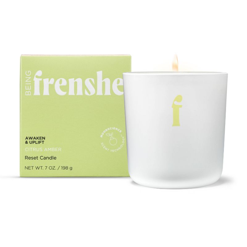 Being Frenshe Reset Candle with Essential Oils to Awaken &#38; Uplift - Citrus Amber - 7oz, 1 of 13