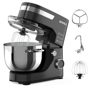 WHALL Stand Mixer - 5.5Qt 12-Speed Tilt-Head Electric Kitchen Mixer with Dough Hook/Wire Whip/Beater, Stainless Steel Bowl (Red) New - 1 of 4