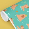 Big Dot of Happiness Capybara Wrapping Paper Roll, Capy Birthday Gift Wrap for Kids, 24 in x 7 feet, 1 Roll - 4 of 4