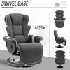 Resenkos 34.75" W x 33" D x 43.75" Manual Recliner, Swivel Lounge Armchair with Footrest and Two Cup Holders, Two Built-In Cup Holders, Black - 4 of 4