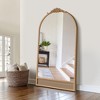 PexFix Classic Carved Arch Wood Frame with Rattan Bottom Wall Mirror - 4 of 4