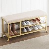 Shoe Bench, 2 Tier Bench Shoe Rack for Entryway Modern Shoe Storage Bench with Cushion Holds Up to 330 Lb Organizer for Hallway, Living Room,Gold - 4 of 4