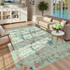 Washable Modern Living Room Rugs with Peacock & Floral Print, Soft Non Slip Bedroom Carpet, Low Pile Dining Room Rugs - 3 of 4