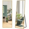 VYNXARIA 57"x20"/64"x25" Arched/Right Angle Full Length Mirror - Gold/Black Aluminum Frame, Freestanding. - 2 of 4