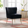 WestinTrends Phoebe Upholstered Tufted Velvet Accent Chair With Metal Leg - 2 of 4