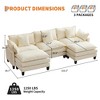 Modern Modular Sofa Combo with Ottomans, Cushions & Footstools – 3-Seater Chenille Sofa Set for Living Room, Bedroom,Apartment, Stylish & Comfortable - 2 of 4
