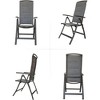 26.75Folding Patio Chairs Set of 2, Aluminium Frame Reclining Sling Lawn Chairs with Adjustable High Backrest, Patio Dining Chairs for Outdoor - 2 of 4