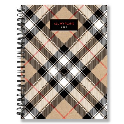 2022 Planner Weekly/Monthly Plaid Fashion Medium - The Time Factory