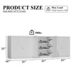 3-Set Wooden Door Sideboard Buffet Storage Cabinets with Adjustable Shelves - 93"Lx31"H - 3 of 4