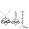 EVERLY JEWELRY | Sterling Silver with Black Rhodium 1/5 CT TW Diamond Heart Infinity Pendant with Chain and Leverback Earrings - 2 of 4