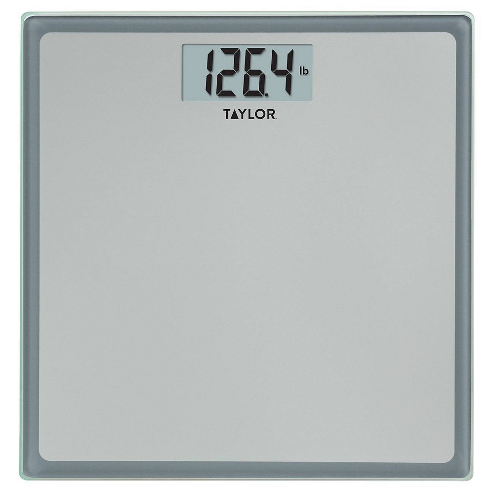 Taylor Digital Glass Bathroom Scale with Silver/Grey Finish