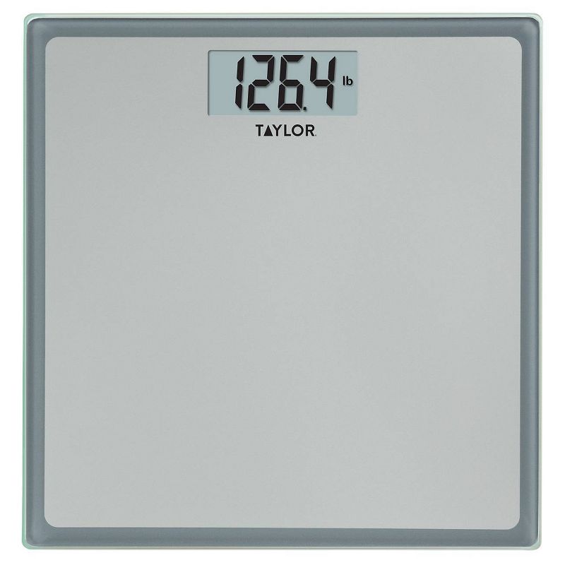 Digital Glass Bathroom Scale Gray/Silver - Taylor, 1 of 17