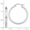 Black Bow Jewelry 3mm, 14k White Gold Polished Rectangle Tube Hoops, 30mm (1 1/8 Inch) - 4 of 4