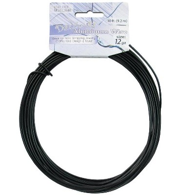 John Bead 12 Guage Black Aluminum Jewelry Wire, 30ft