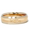 Pompeii3 Mens 14k Gold Two Tone Swiss Cut Wedding Ring Band New - 2 of 4
