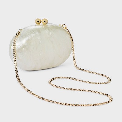 Сумки A New Day Acrylic Marbled Kiss Lock Minaudiere Clutch - A New Day™ White — фото 3