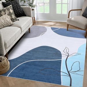 Washable Modern Abstract Area Rug, Thin Non-Slip Carpet for Living Room Bedroom Dining Room, Soft Indoor Entryway Rug - 1 of 4