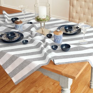 Solino Home Striped Linen Table Throw | Cabana Stripe - 1 of 4
