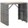 vidaXL 5-Piece Outdoor Patio Bar Set - Durable Poly Rattan and Acacia Wood - Weather-Resistant, Comfortable, Easy-Arrangement and Assembly - Gray - 4 of 4