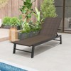 Tangkula PE Wicker Patio Chaise Lounge Chair, Outdoor 4-Position Recliner with Wheels, Outdoor Reclining Chair Mix Brown - 2 of 4