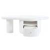 NicBex Set of 3 Cloud-Shaped Coffee Table with Dual Hidden Drawers + 2 Small Stools, Modern Center Table Living Room Set - 4 of 4