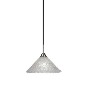 Toltec Lighting Paramount 1 - Light Pendant in  Matte Black/Brushed Nickel with 12" Italian Bubble Shade - 1 of 1
