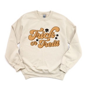 Simply Sage Market Women's Graphic Sweatshirt Trick or Treat Flowers - 1 of 4
