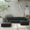vidaXL Patio Lounge Set Set of 5 Black - 2 of 4