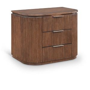 Meridina Furniture,Astrid Solid Wood And Oak Veneer Nightstand - 1 of 4