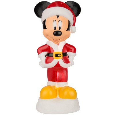 Gemmy Lighted Blow Mold Decor Mickey Mouse as Santa 14" Disney, Multicolored