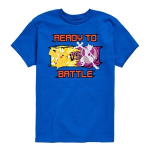 Boys' - Pokémon - Pikachu Mewtwo Battle Short Sleeve Graphic T-Shirt - 1 of 4