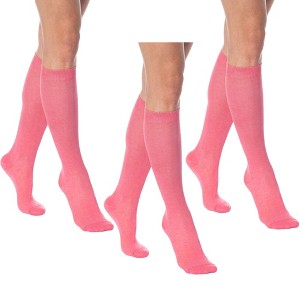 Women's Over The Calf Cotton Socks – 3 Pairs Knee High Soft Long Socks for Comfort & Style - 1 of 1