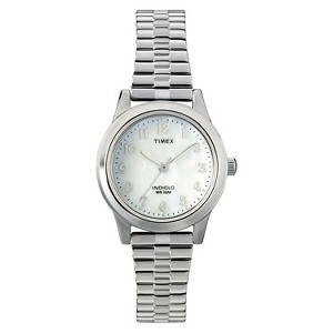 Women's Timex Indiglo Expansion Band Watch - Silver/Mother of Pearl T2M826JT - 1 of 3