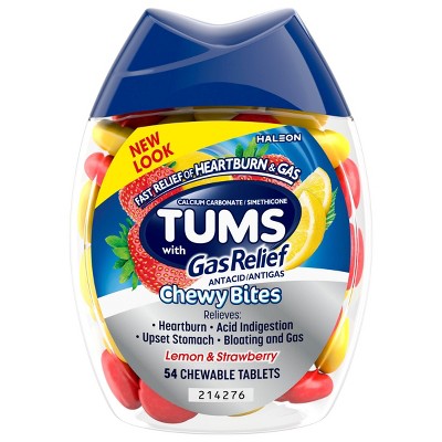 Tums Chewy Bites + Gas Relief Chewable - 54ct
