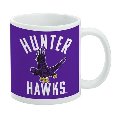 Hunter College Hawks Logo Ceramic Coffee Mug Novelty Gift Mugs for Coffee Tea and Hot Drinks 11oz White