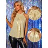 INSPIRE CHIC Women's Party Club Sparkle Sequin Sleeveless Halter Tops - 2 of 4