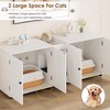 Cat Litter Box Enclosure, 55.1" Large Double Litter Box Furniture for 2 Cats, Hidden Cat Litter Cabinet with Rattan Doors & Litter Pad - 3 of 4