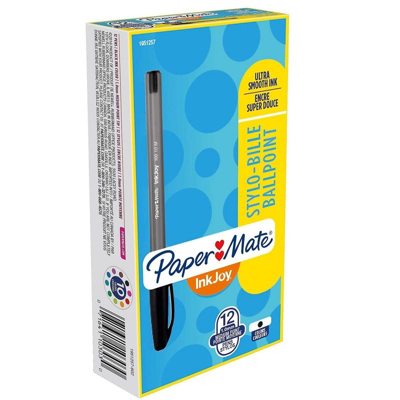 Paper Mate InkJoy 100 Stick Pen 1mm Black Ink Dozen 1783151, 3 of 7