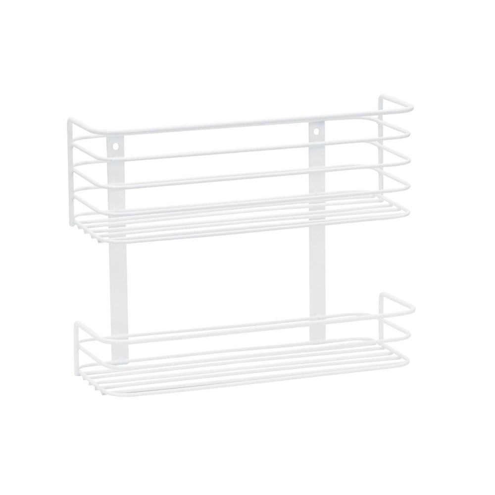 Household Essentials 2 Tier Basket Organizer Door Mount White