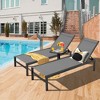 Tangkula Set Of 2 Patio Chaise Lounge Outdoor Adjustable Lounge Chair W/ 6-Position Backrest Grey - 3 of 4