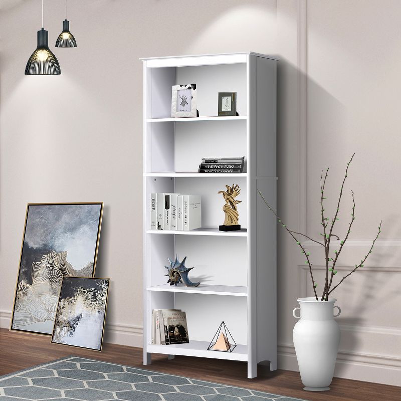 Saint Birch Olivia 5-Shelf Bookcase, Gray Oak/White, 1 of 5