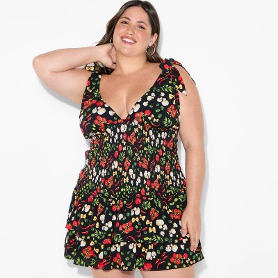 Women's Smocked Drop-Waist Mini A-Line Dress - Wild Fable™