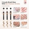 Saviland Pro Acrylic Nail Brush Set 3Pcs - Leopard Print Sizes 8/10/14 for Powder, Extensions & 3D Art, Salon & DIY Kit - 3 of 4