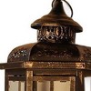 HomeRoots Set of Three Black And Gold Distressed Filigree Metal Tabletop Lantern Candle Holders - 3 of 3