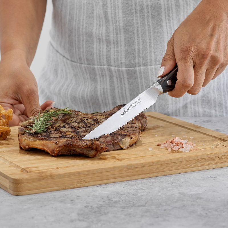 JoyJolt 4pc Steak Knives Set of 4. High Carbon, x50 German Steel Kitchen Knife Set, 2 of 8